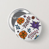 Bloemmotief Knop Ronde Button 5,7 Cm (Voorkant /achterkant)