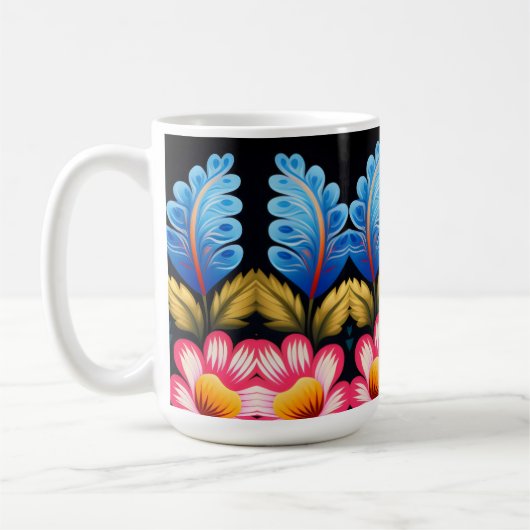 bloemmotief koffiemok (Links)