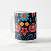 bloemmotief koffiemok (Voorkant links)