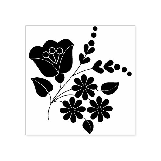 bloemmotief, kunststempel rubberstempel (Afrduk)