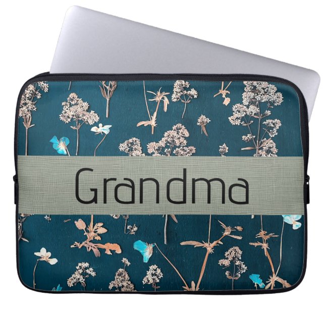 Bloemmotief Laptop Sleeve (Voorkant)