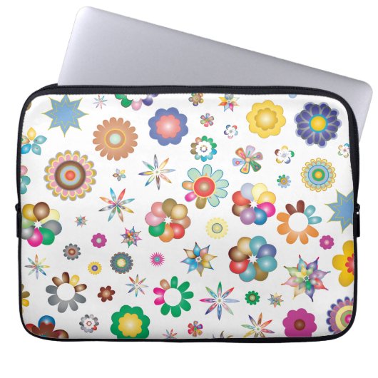 Bloemmotief Laptop Sleeve (Voorkant)