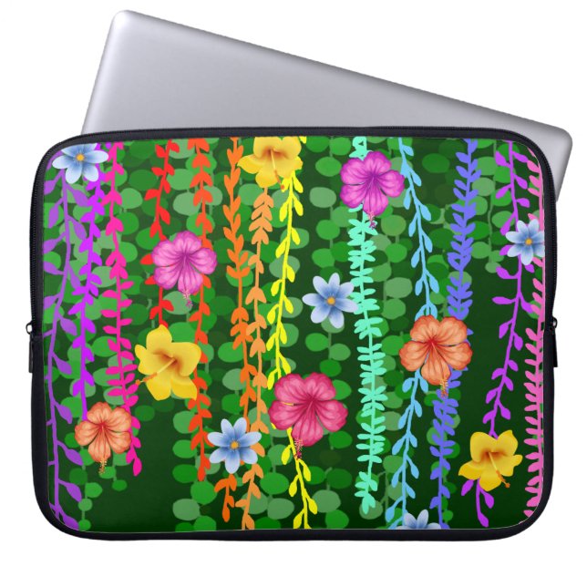Bloemmotief Laptop Sleeve (Voorkant)