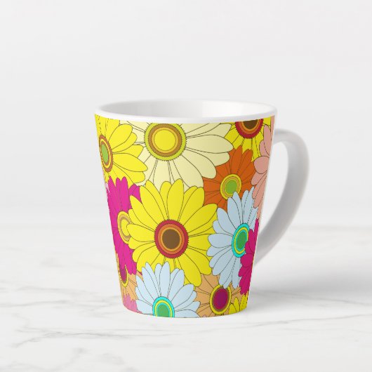 bloemmotief latte mok (Rechterhoek)