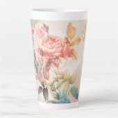 bloemmotief latte mok (Voorkant)