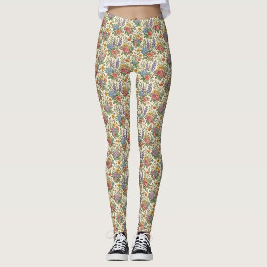 Bloemmotief Leggings (Voorkant)