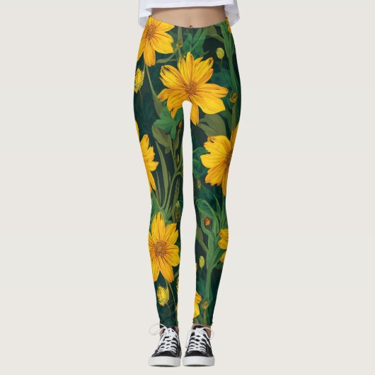 Bloemmotief leggings (Voorkant)