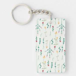 Bloemmotief Lente Bloem Acryl Sleutelhanger
