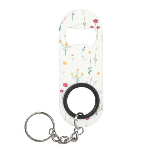 Bloemmotief Lente Bloemen Mini Flessenopener (Voorkant)