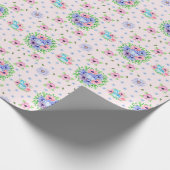  bloemmotief lichtroze cadeaupapier (Hoek)