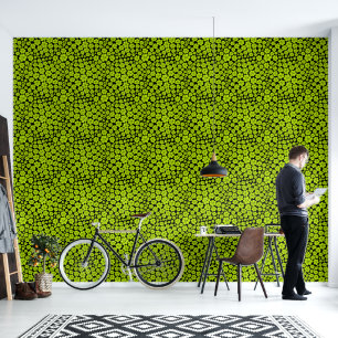 Bloemmotief - Limoengroen Behang