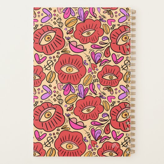 Bloemmotief Lucky Eye Planner (Achterkant)