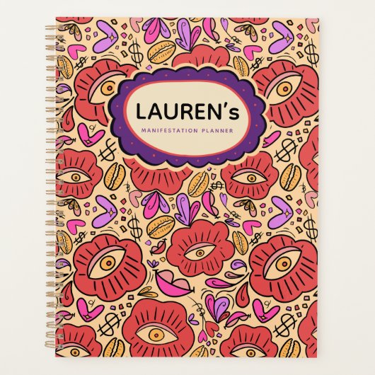 Bloemmotief Lucky Eye Planner (Voorkant)
