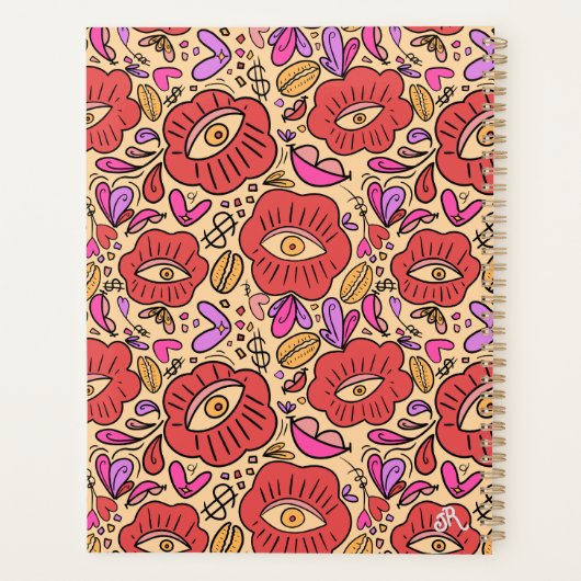 Bloemmotief Lucky Eye Planner (Achterkant)
