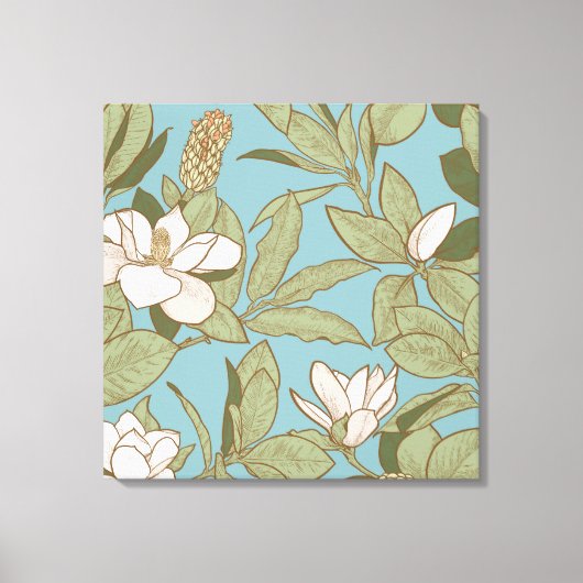 Bloemmotief magnolia op canvas print (Voorkant)