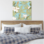 Bloemmotief magnolia op canvas print (Insitu (Slaapkamer))