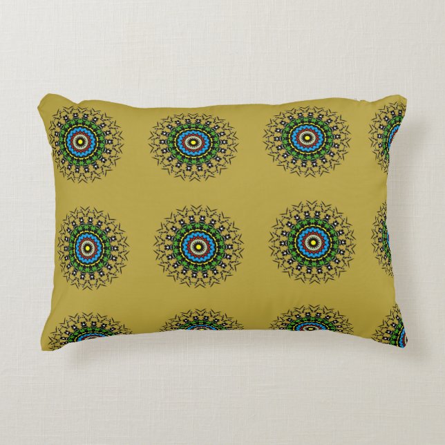 Bloemmotief Mandala Accent Kussen (Voorkant)