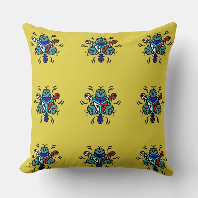 Bloemmotief Mandala Naadloos Patroon Kussen (Voorkant)