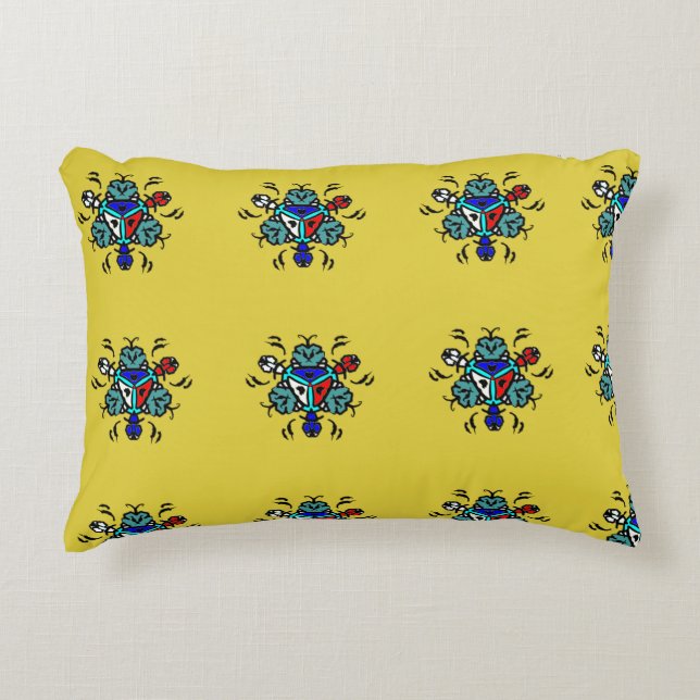 Bloemmotief Mandala Patroon Accent Kussen (Voorkant)