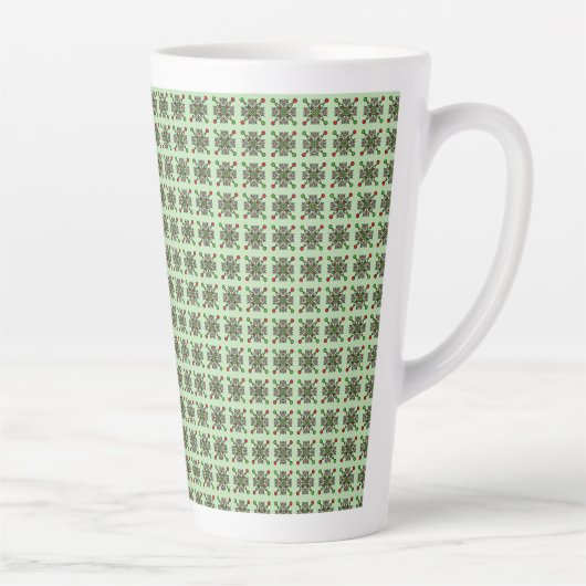 Bloemmotief Mandala Patroon Latte Mok (Rechts)