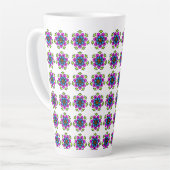 Bloemmotief Mandala Patroon Latte Mok (Linkerhoek)