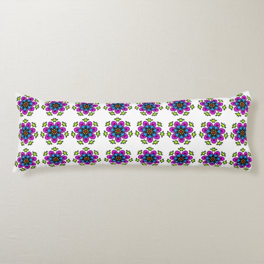 Bloemmotief Mandala Patroon Lichaamskussen (Voorkant)