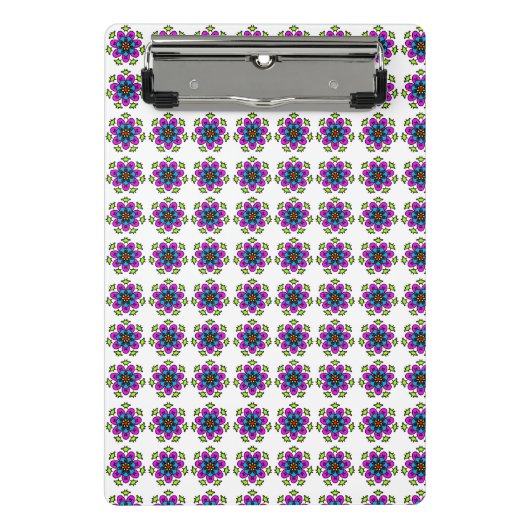 Bloemmotief Mandala Patroon Mini Klembord (Voorkant)