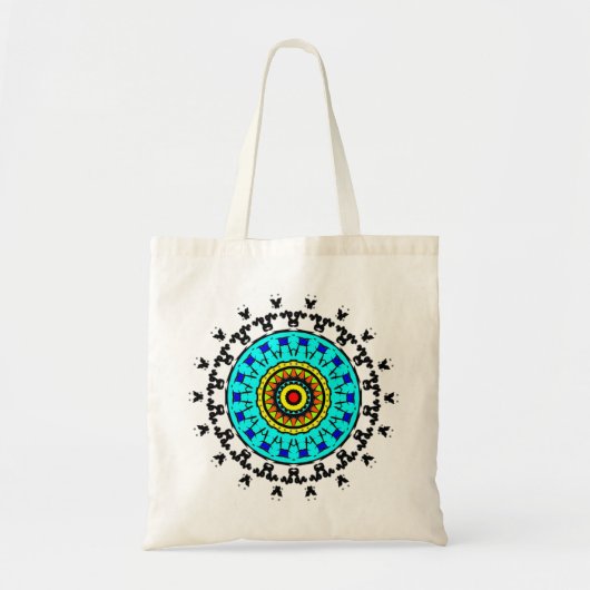 Bloemmotief Mandala Patroon Tote Bag (Voorkant)