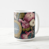 bloemmotief met aangepaste naam koffiemok (Voorkant rechts)