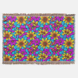 Bloemmotief met abstracte lijnkunst 10 - Dekbed Deken