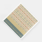 Bloemmotief met blauw en crème servet (Hoek)