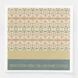 Bloemmotief met blauw en crème servet