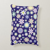 Bloemmotief met blauwe achtergrond accent kussen (Achterkant (Verticaal))