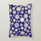 Bloemmotief met blauwe achtergrond accent kussen (Voorkant(Verticaal))