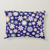 Bloemmotief met blauwe achtergrond accent kussen (Achterkant)