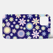 Bloemmotief met blauwe achtergrond Case-Mate iPhone case (Achterkant (horizontaal))