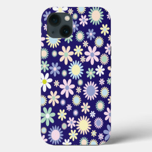 Bloemmotief met blauwe achtergrond Case-Mate iPhone case