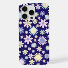 Bloemmotief met blauwe achtergrond