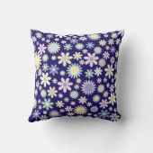 Bloemmotief met blauwe achtergrond kussen (Achterkant)