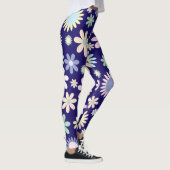 Bloemmotief met blauwe achtergrond leggings (Rechts)
