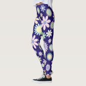 Bloemmotief met blauwe achtergrond leggings (Links)