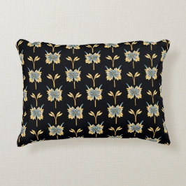 Bloemmotief Met Blauwe Gele Bloemen Accent Kussen