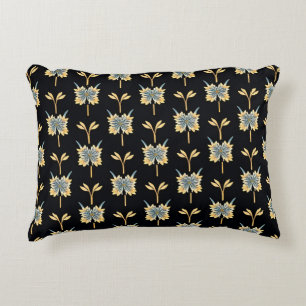 Bloemmotief Met Blauwe Gele Bloemen Accent Kussen