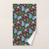 Bloemmotief met Blauwe Morpho Vlinders Bad Handdoek (Handdoek)