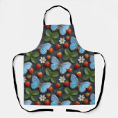 Bloemmotief met Blauwe Morpho Vlinders Schort (Voorkant)