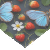 Bloemmotief met Blauwe Morpho Vlinders Tafelkleed (Gekanteld)