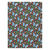 Bloemmotief met Blauwe Morpho Vlinders Tafelkleed (Voorkant)