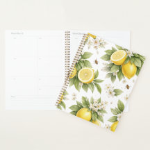 Bloemmotief met citroenen in vintage stijl | Cotta