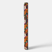 bloemmotief met felle kleuren op zwart Case-Mate iPhone case (Achterkant / Links)