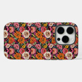 bloemmotief met felle kleuren op zwart Case-Mate iPhone case (Achterkant (horizontaal))